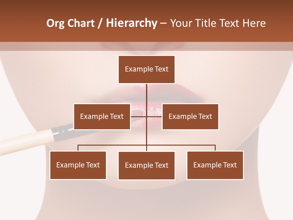 A Woman With A Lipstick Brush In Her Mouth PowerPoint Template