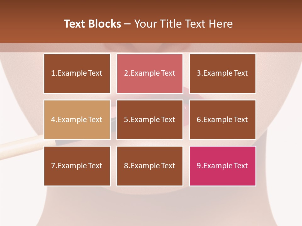 A Woman With A Lipstick Brush In Her Mouth PowerPoint Template