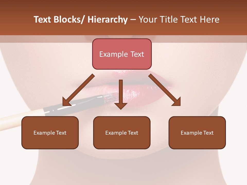 A Woman With A Lipstick Brush In Her Mouth PowerPoint Template