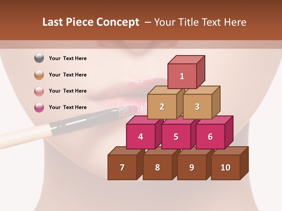 A Woman With A Lipstick Brush In Her Mouth PowerPoint Template