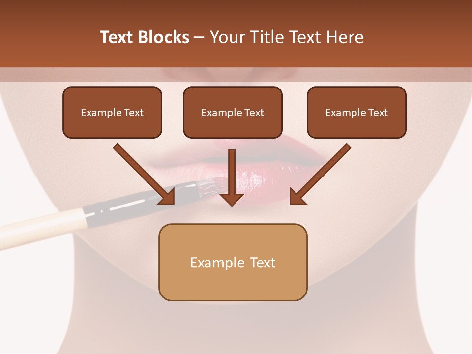 A Woman With A Lipstick Brush In Her Mouth PowerPoint Template