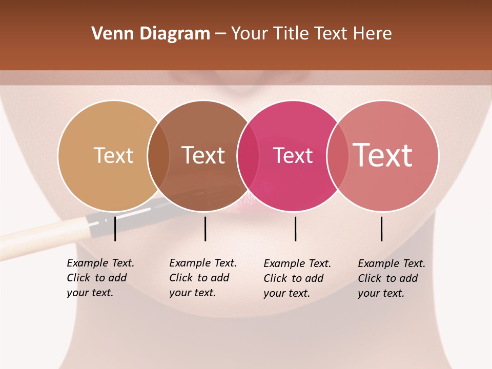 A Woman With A Lipstick Brush In Her Mouth PowerPoint Template