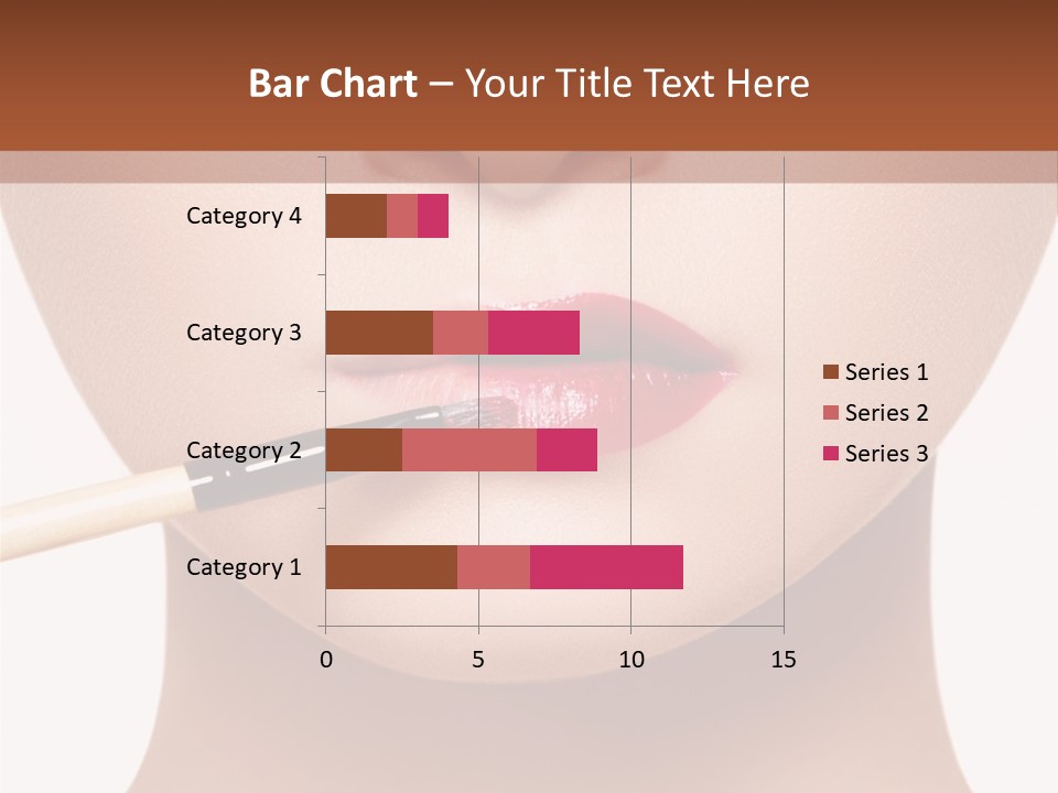 A Woman With A Lipstick Brush In Her Mouth PowerPoint Template