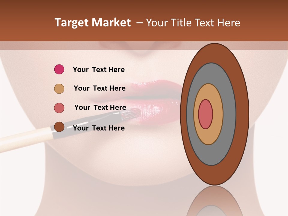 A Woman With A Lipstick Brush In Her Mouth PowerPoint Template
