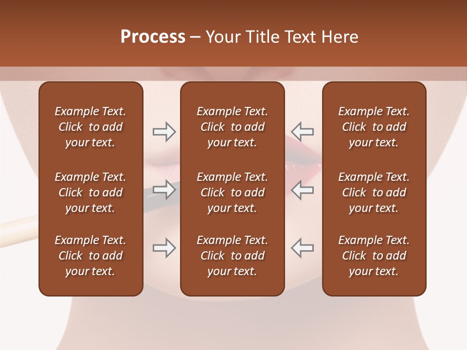 A Woman With A Lipstick Brush In Her Mouth PowerPoint Template