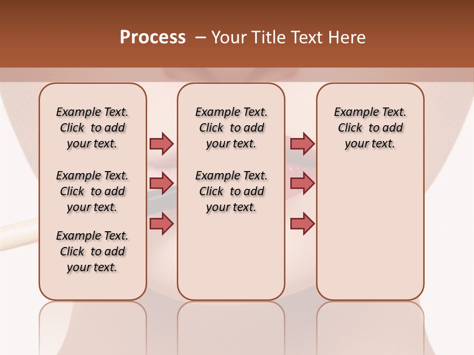 A Woman With A Lipstick Brush In Her Mouth PowerPoint Template