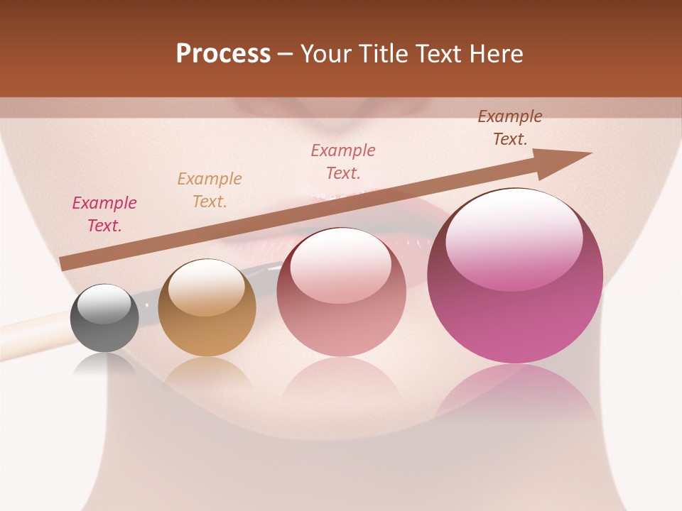 A Woman With A Lipstick Brush In Her Mouth PowerPoint Template