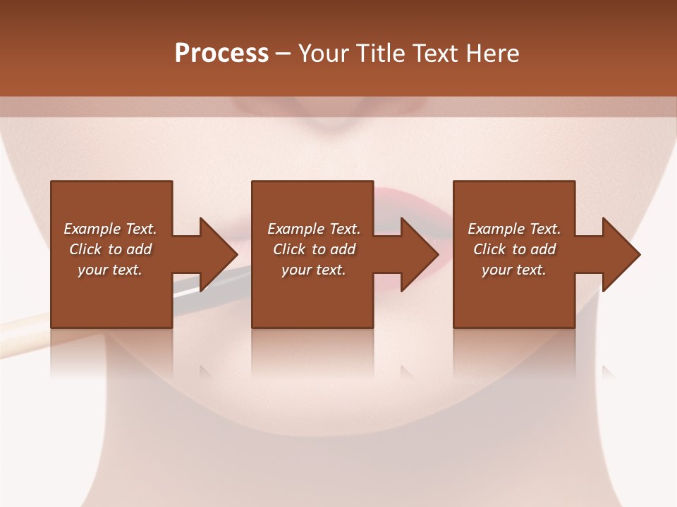 A Woman With A Lipstick Brush In Her Mouth PowerPoint Template