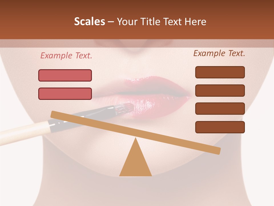 A Woman With A Lipstick Brush In Her Mouth PowerPoint Template