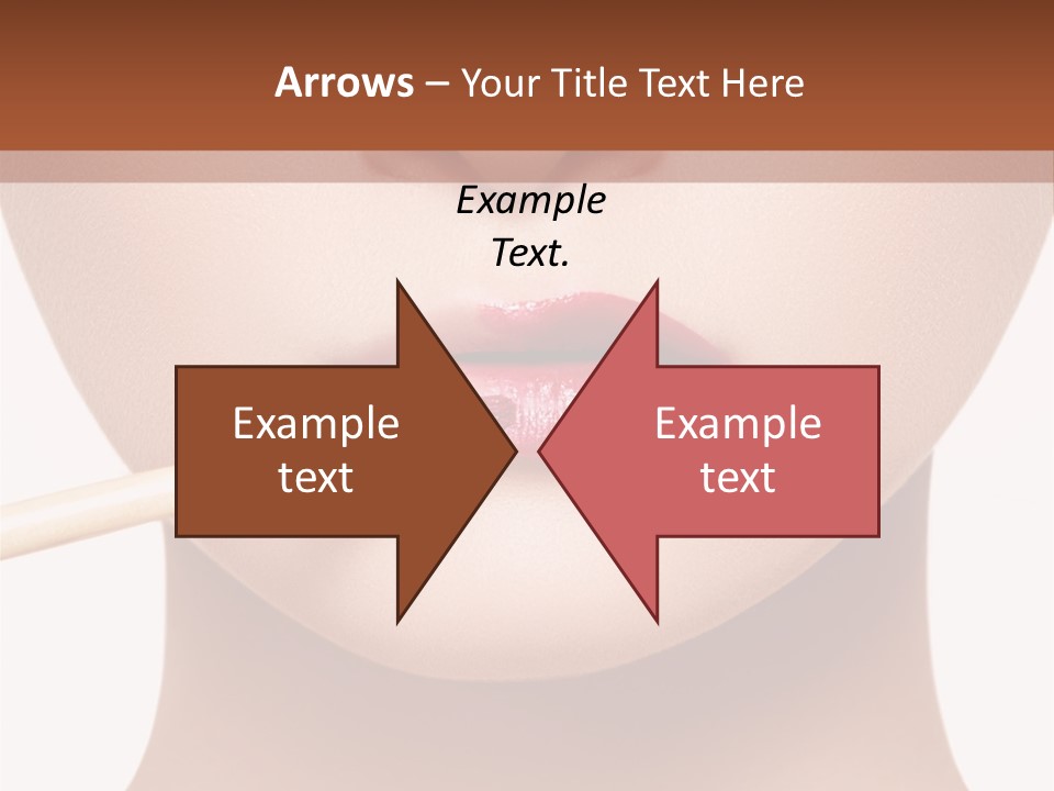 A Woman With A Lipstick Brush In Her Mouth PowerPoint Template