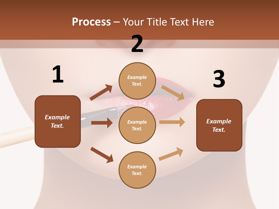 A Woman With A Lipstick Brush In Her Mouth PowerPoint Template