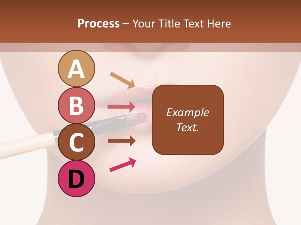 A Woman With A Lipstick Brush In Her Mouth PowerPoint Template
