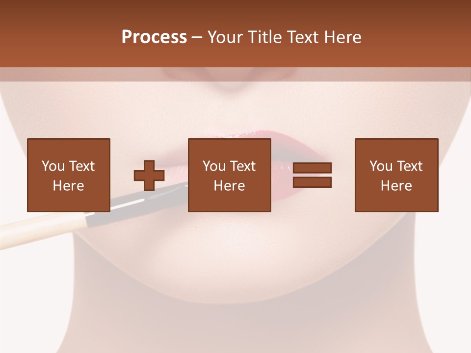 A Woman With A Lipstick Brush In Her Mouth PowerPoint Template