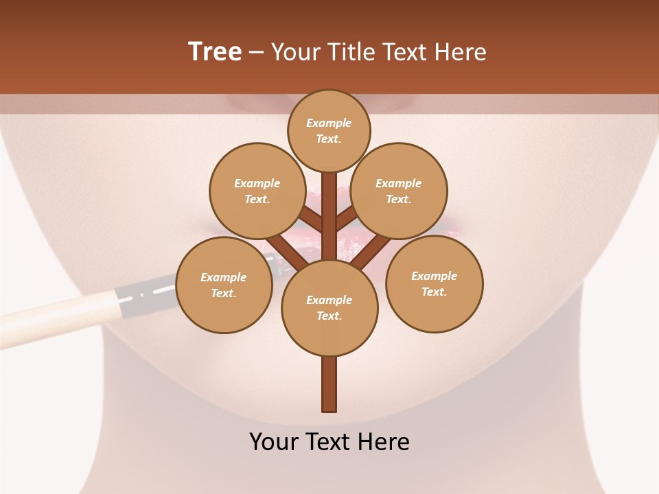 A Woman With A Lipstick Brush In Her Mouth PowerPoint Template