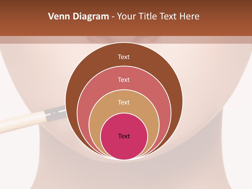 A Woman With A Lipstick Brush In Her Mouth PowerPoint Template