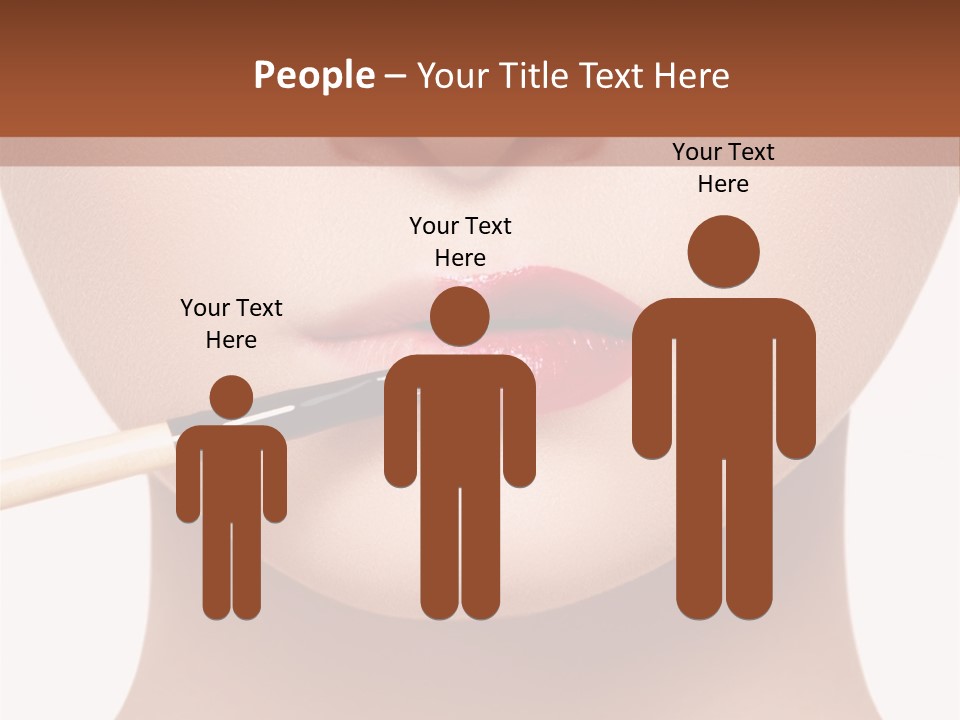 A Woman With A Lipstick Brush In Her Mouth PowerPoint Template