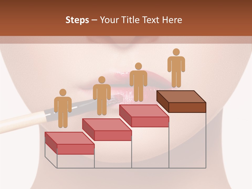 A Woman With A Lipstick Brush In Her Mouth PowerPoint Template