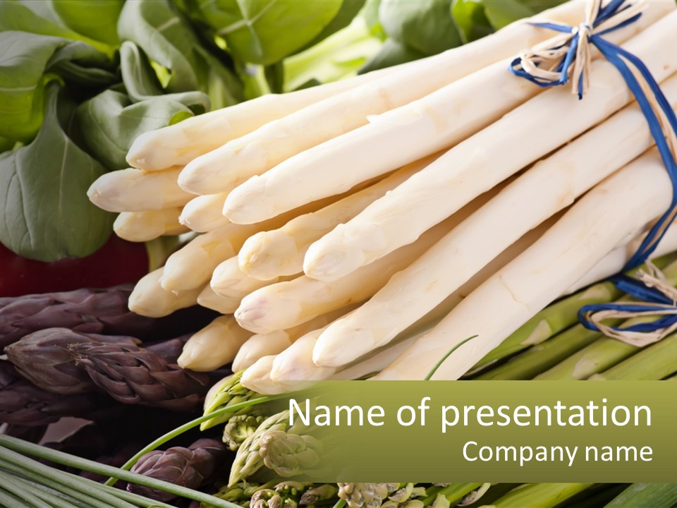 A Bunch Of White Asparagus Sitting On Top Of A Table PowerPoint Template
