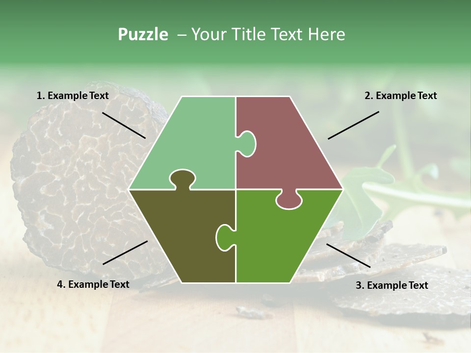 A Piece Of Food Sitting On Top Of A Wooden Table PowerPoint Template