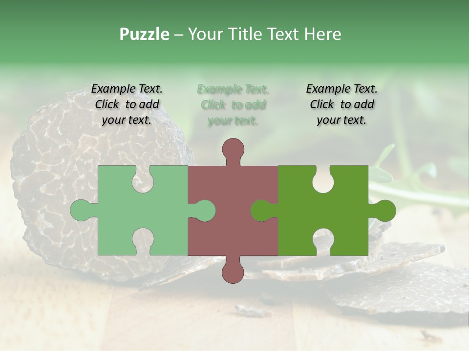 A Piece Of Food Sitting On Top Of A Wooden Table PowerPoint Template