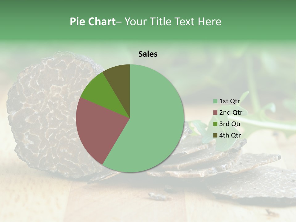 A Piece Of Food Sitting On Top Of A Wooden Table PowerPoint Template
