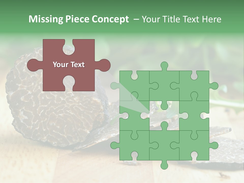 A Piece Of Food Sitting On Top Of A Wooden Table PowerPoint Template