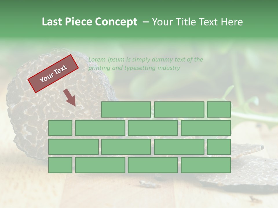 A Piece Of Food Sitting On Top Of A Wooden Table PowerPoint Template