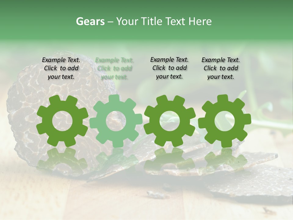 A Piece Of Food Sitting On Top Of A Wooden Table PowerPoint Template