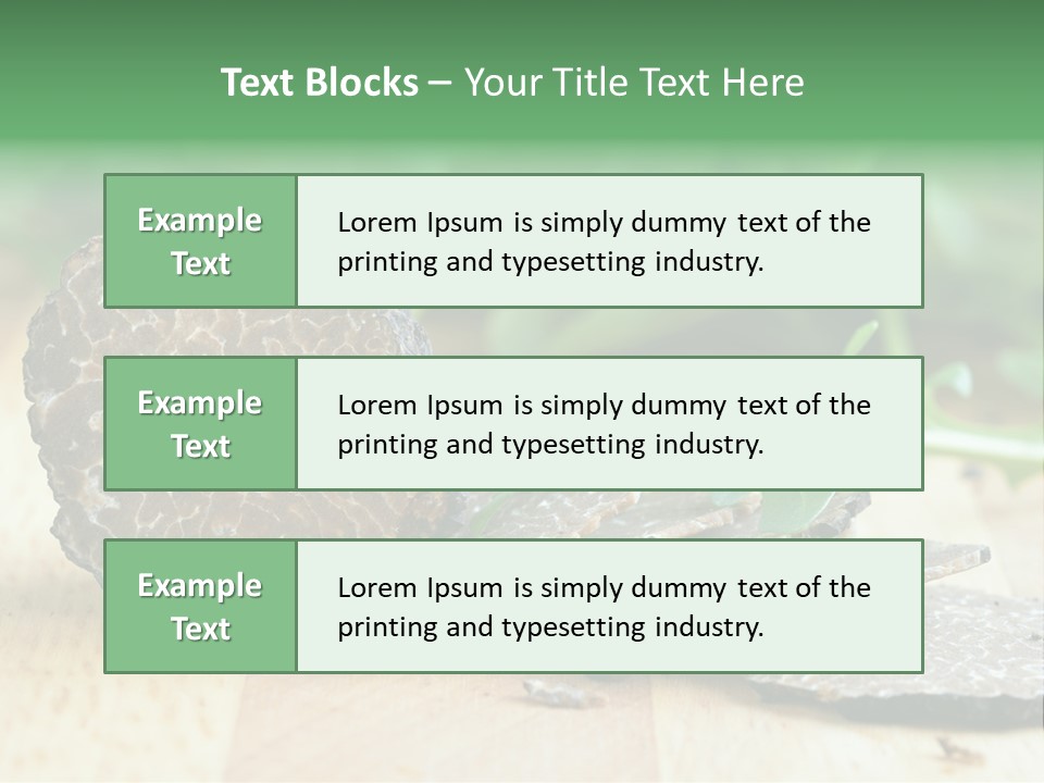 A Piece Of Food Sitting On Top Of A Wooden Table PowerPoint Template