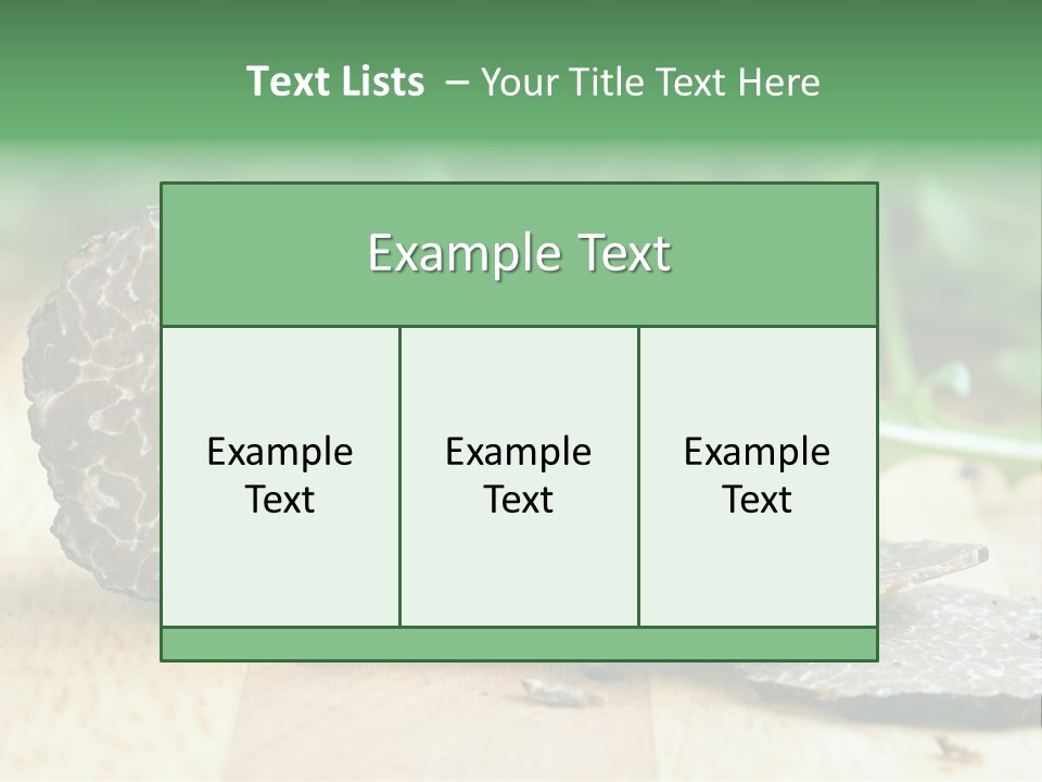 A Piece Of Food Sitting On Top Of A Wooden Table PowerPoint Template