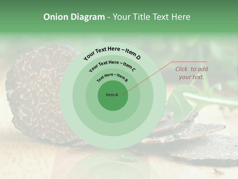 A Piece Of Food Sitting On Top Of A Wooden Table PowerPoint Template