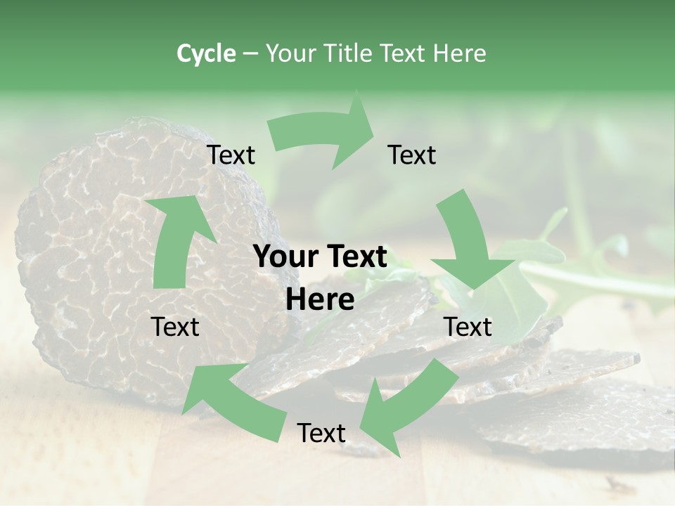 A Piece Of Food Sitting On Top Of A Wooden Table PowerPoint Template