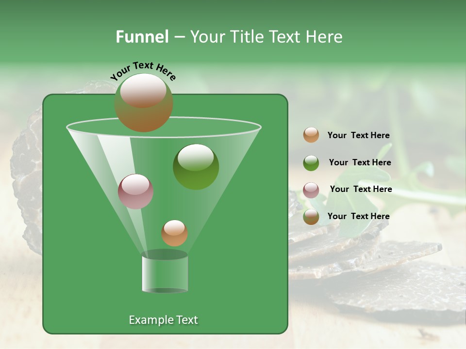 A Piece Of Food Sitting On Top Of A Wooden Table PowerPoint Template