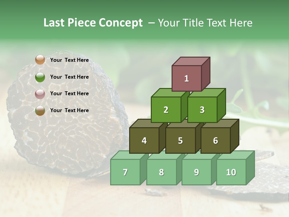 A Piece Of Food Sitting On Top Of A Wooden Table PowerPoint Template