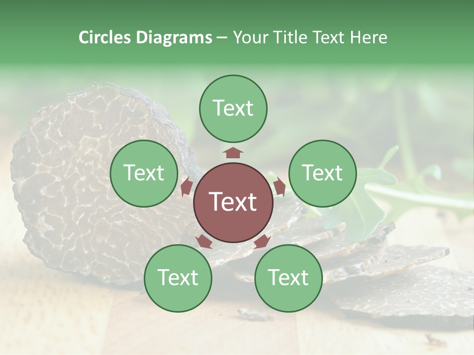 A Piece Of Food Sitting On Top Of A Wooden Table PowerPoint Template