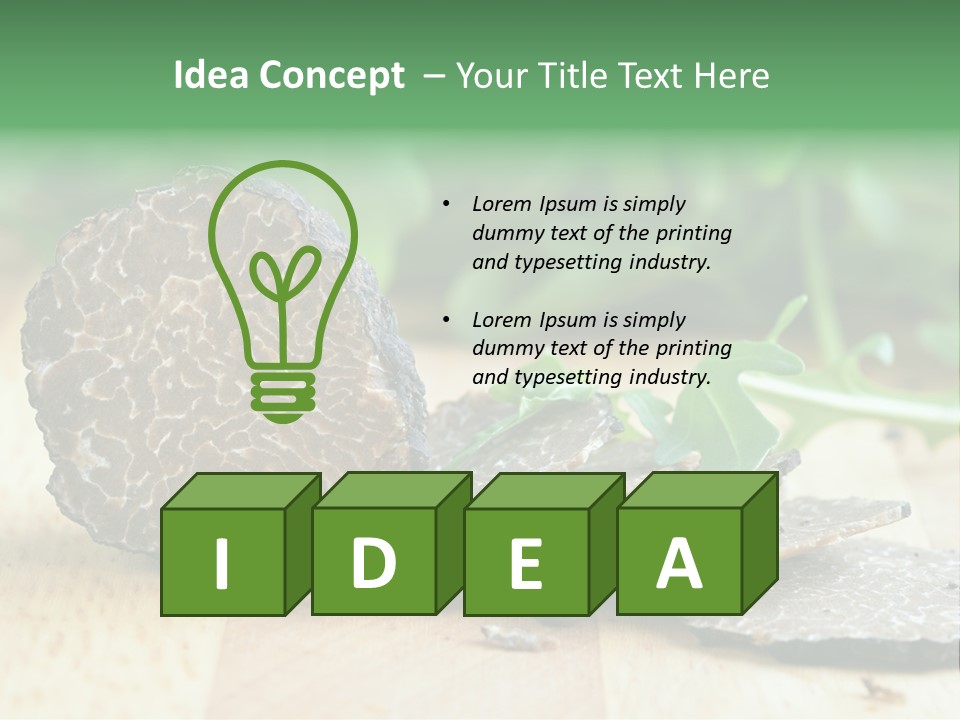 A Piece Of Food Sitting On Top Of A Wooden Table PowerPoint Template