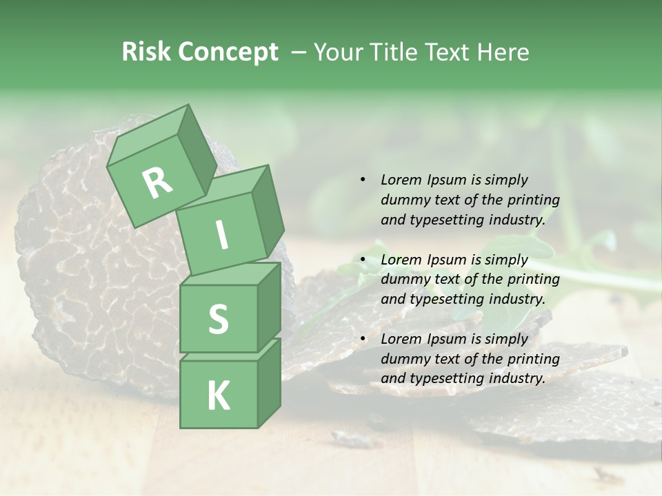 A Piece Of Food Sitting On Top Of A Wooden Table PowerPoint Template
