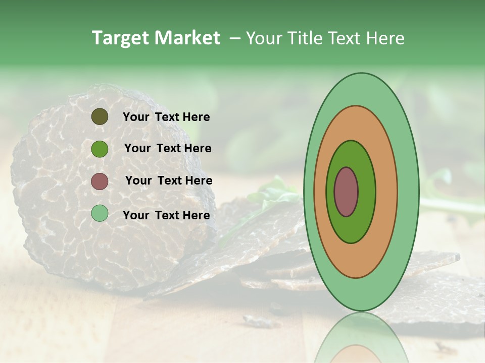 A Piece Of Food Sitting On Top Of A Wooden Table PowerPoint Template