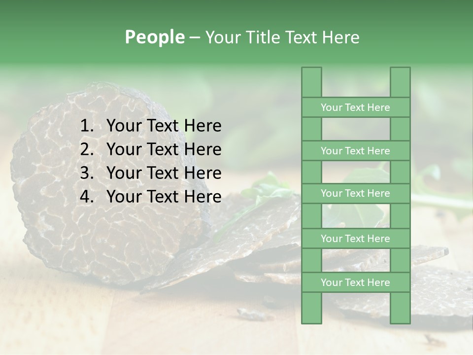 A Piece Of Food Sitting On Top Of A Wooden Table PowerPoint Template