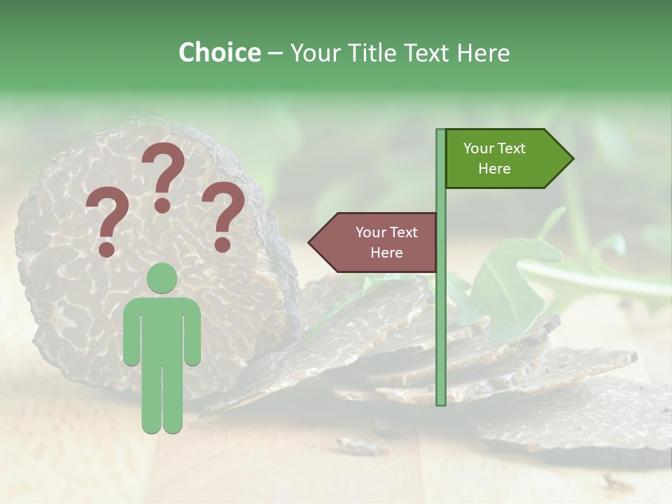 A Piece Of Food Sitting On Top Of A Wooden Table PowerPoint Template