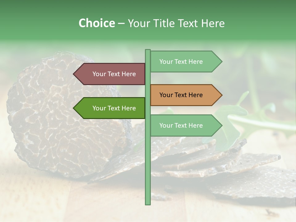 A Piece Of Food Sitting On Top Of A Wooden Table PowerPoint Template