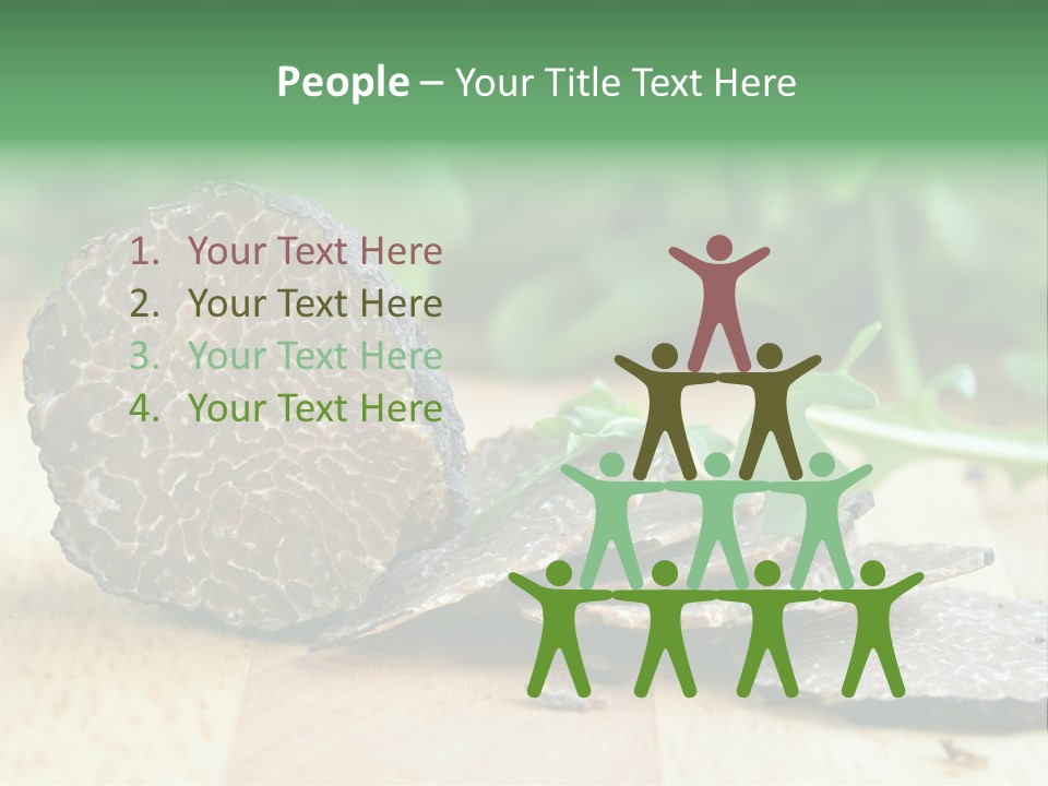 A Piece Of Food Sitting On Top Of A Wooden Table PowerPoint Template