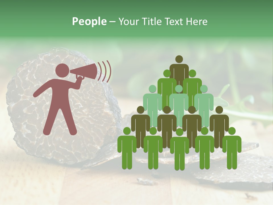 A Piece Of Food Sitting On Top Of A Wooden Table PowerPoint Template