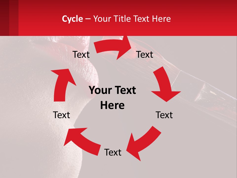 A Woman's Lips Are Painted Red With A Brush PowerPoint Template
