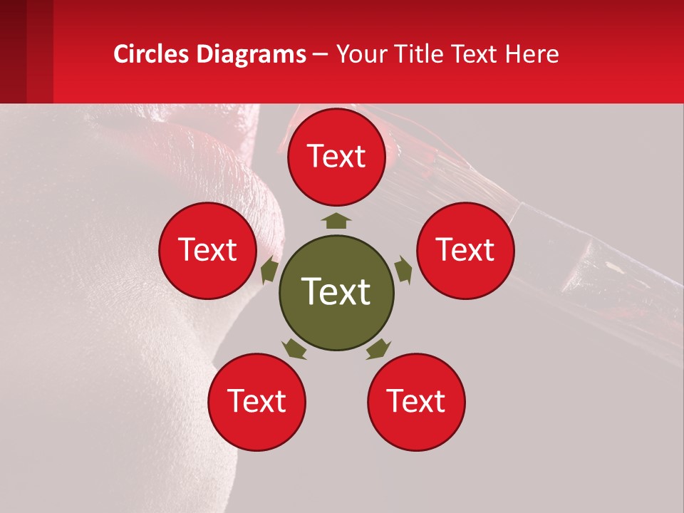 A Woman's Lips Are Painted Red With A Brush PowerPoint Template