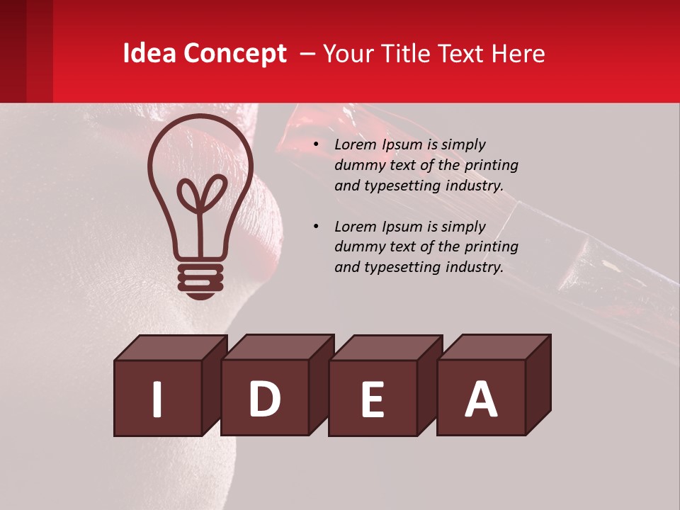 A Woman's Lips Are Painted Red With A Brush PowerPoint Template