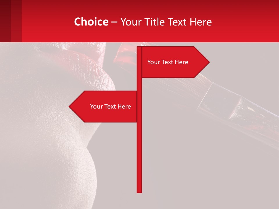 A Woman's Lips Are Painted Red With A Brush PowerPoint Template