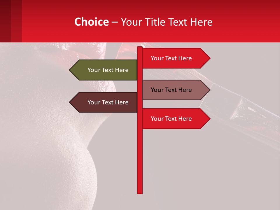 A Woman's Lips Are Painted Red With A Brush PowerPoint Template