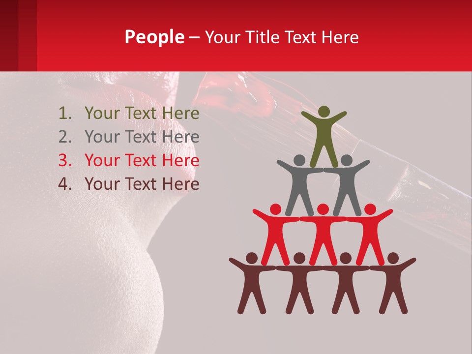 A Woman's Lips Are Painted Red With A Brush PowerPoint Template