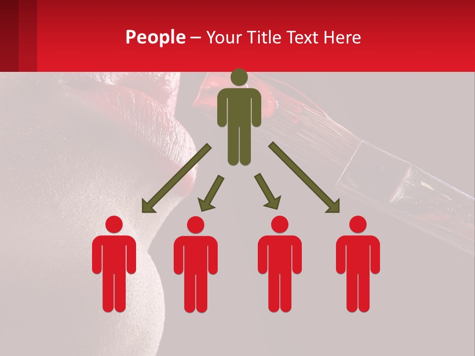 A Woman's Lips Are Painted Red With A Brush PowerPoint Template